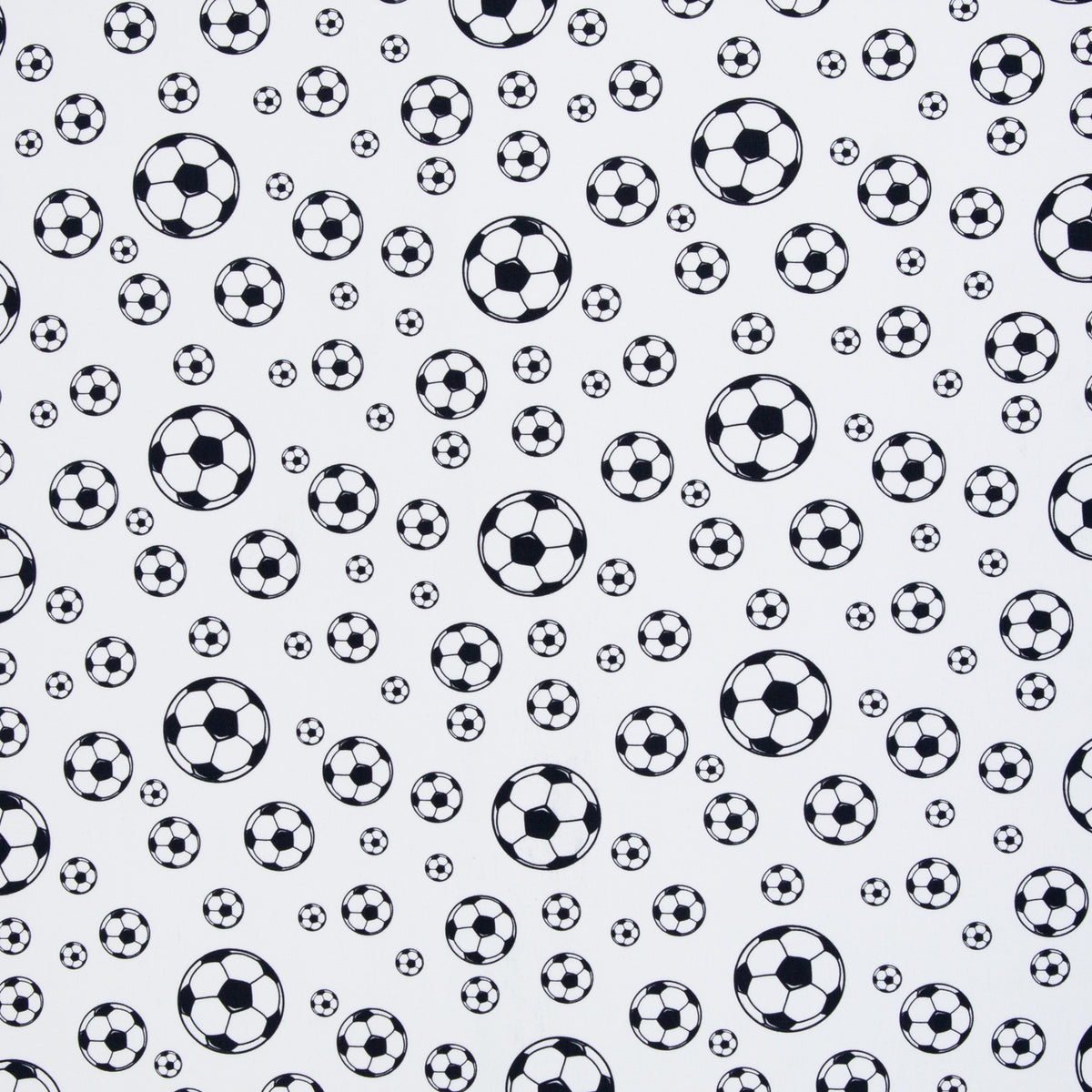 Swafing Fussball Baumwollstoff – schwarz/weiß 651011