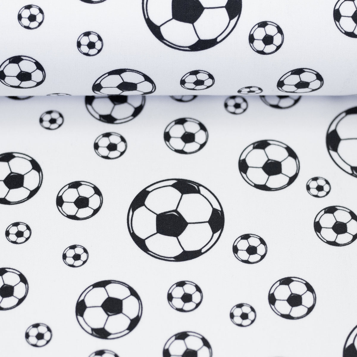 Swafing Fussball Baumwollstoff – schwarz/weiß 651011