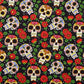 Baumwollwebware Totenkopf schwarz