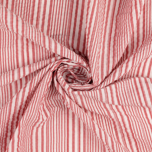 Seersucker Streifen rot