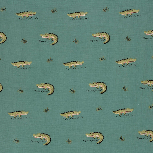 Musselin Krokodile – Indigo