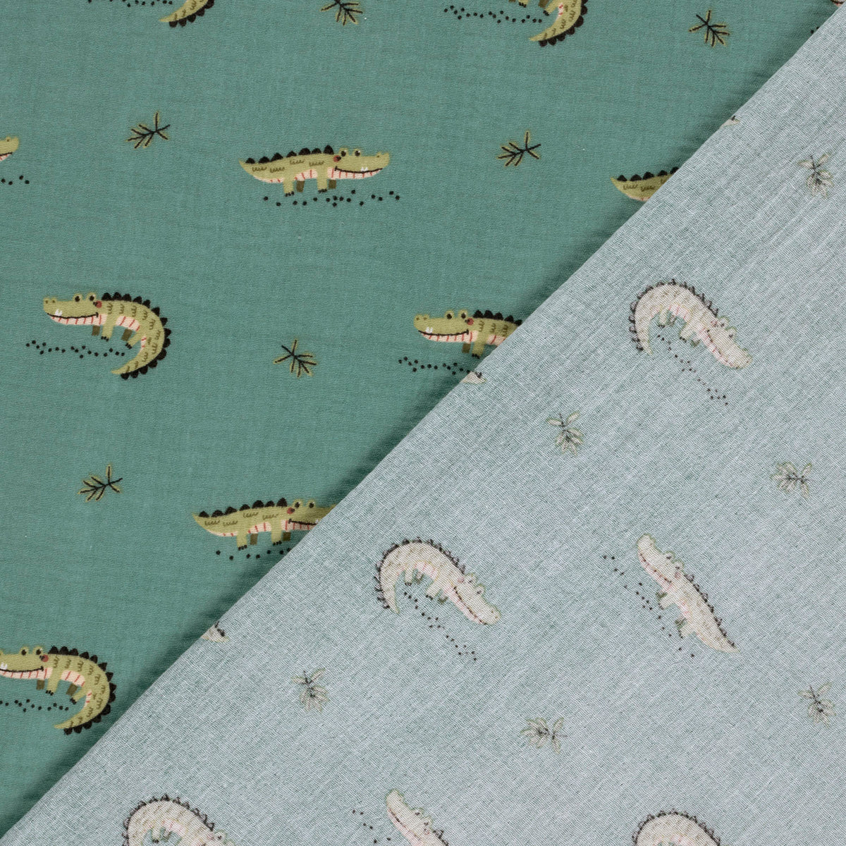 Musselin Krokodile – Indigo