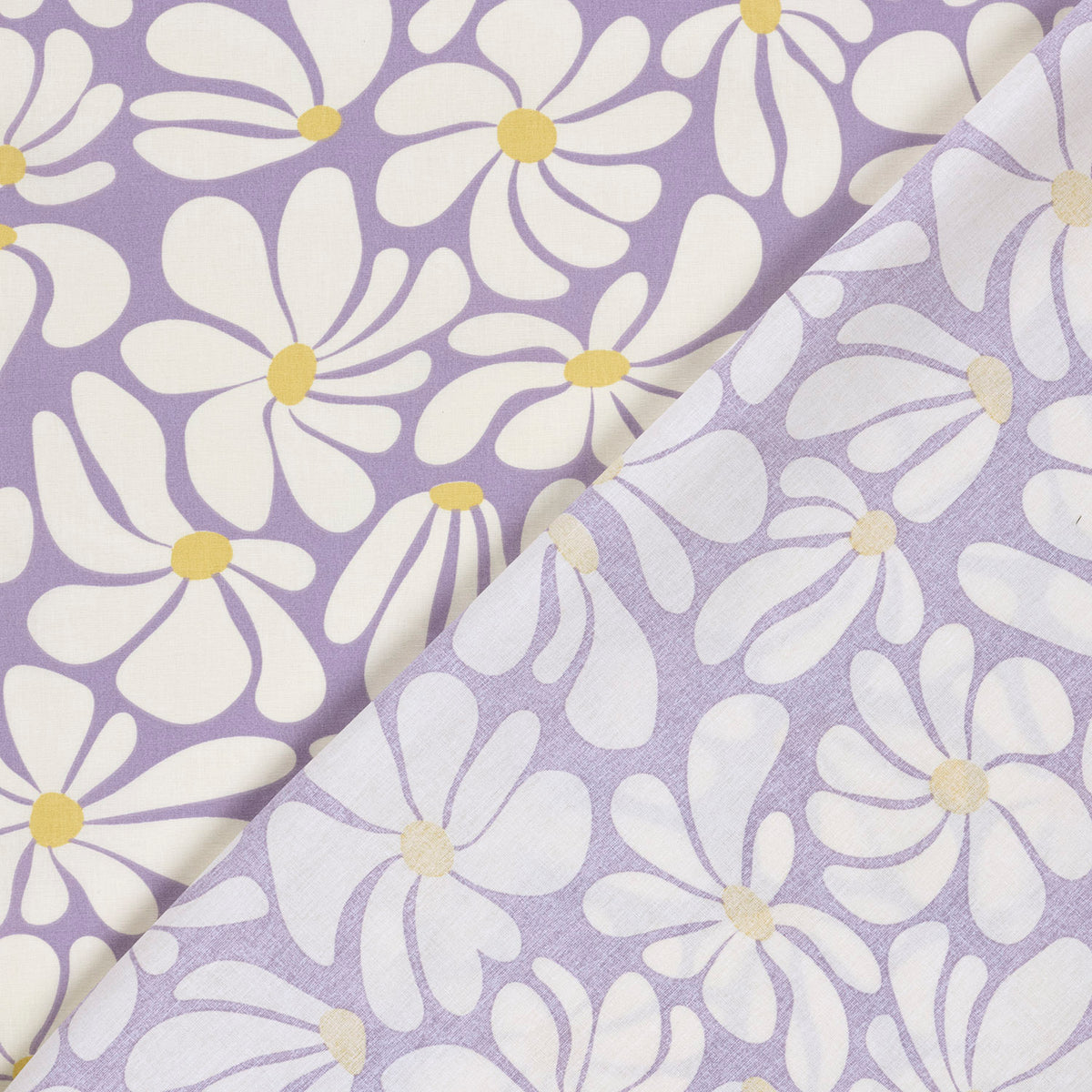 Baumwollpopeline Blumen – Lila