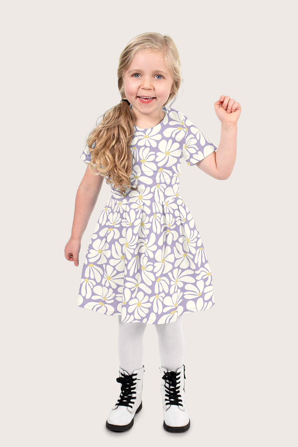 Baumwollpopeline Blumen – Lila