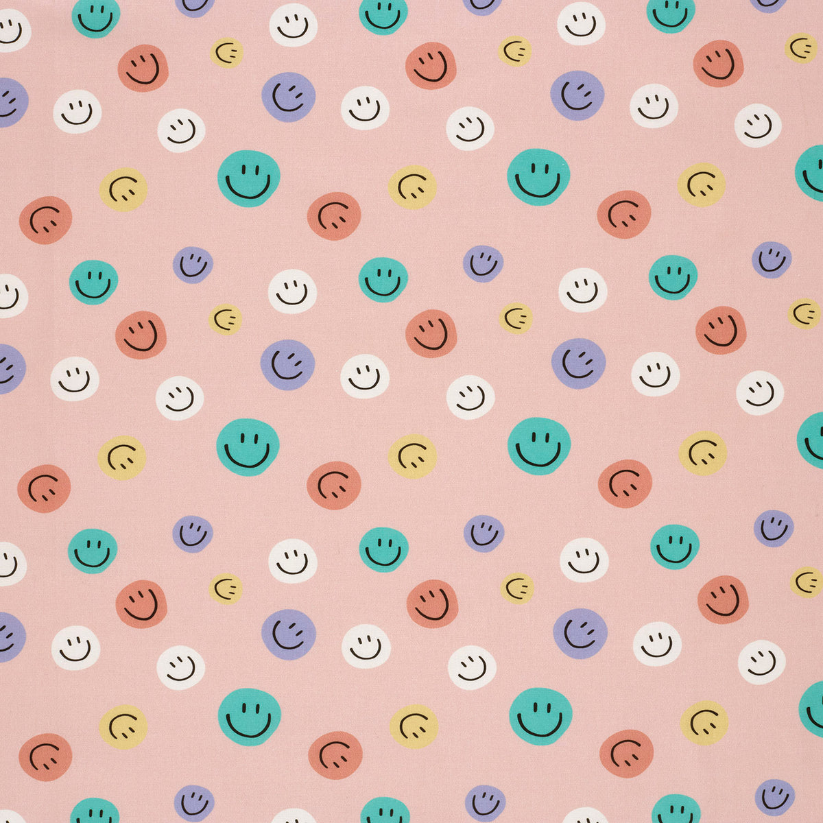 Baumwollpopeline Emoticons – Altrosa