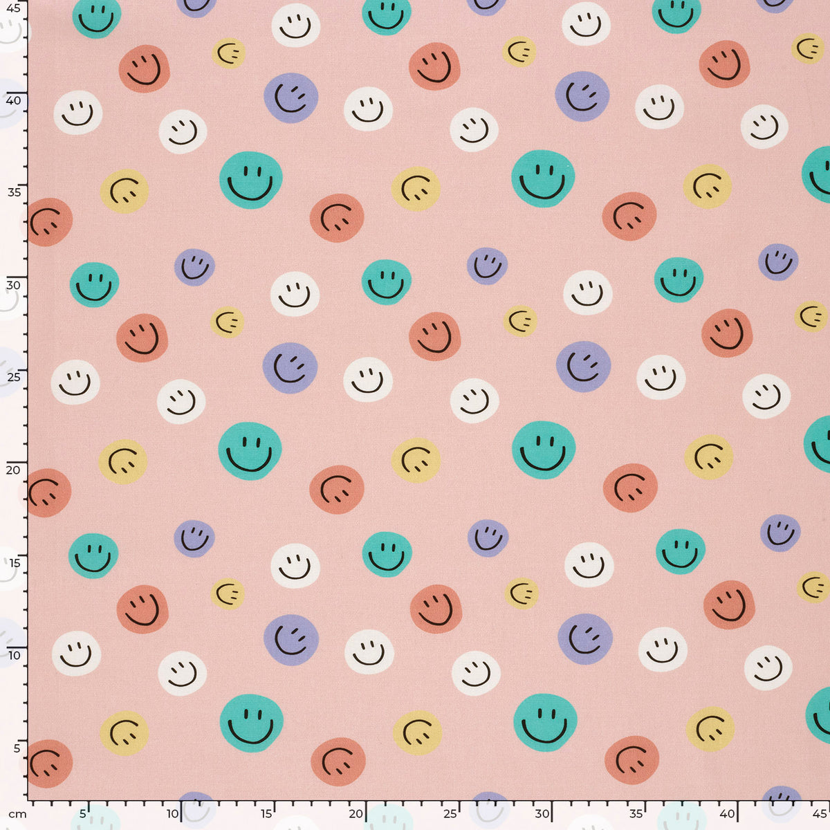Baumwollpopeline Emoticons – Altrosa