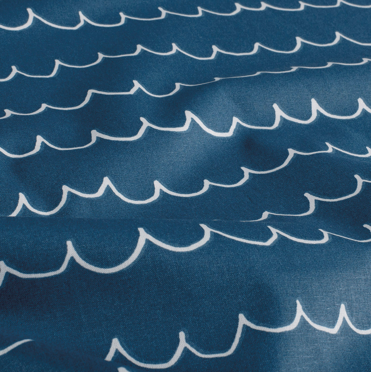 Baumwollpopeline Aqua – Cobalt
