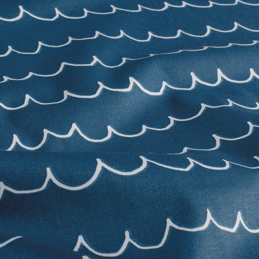 Baumwollpopeline Aqua – Cobalt