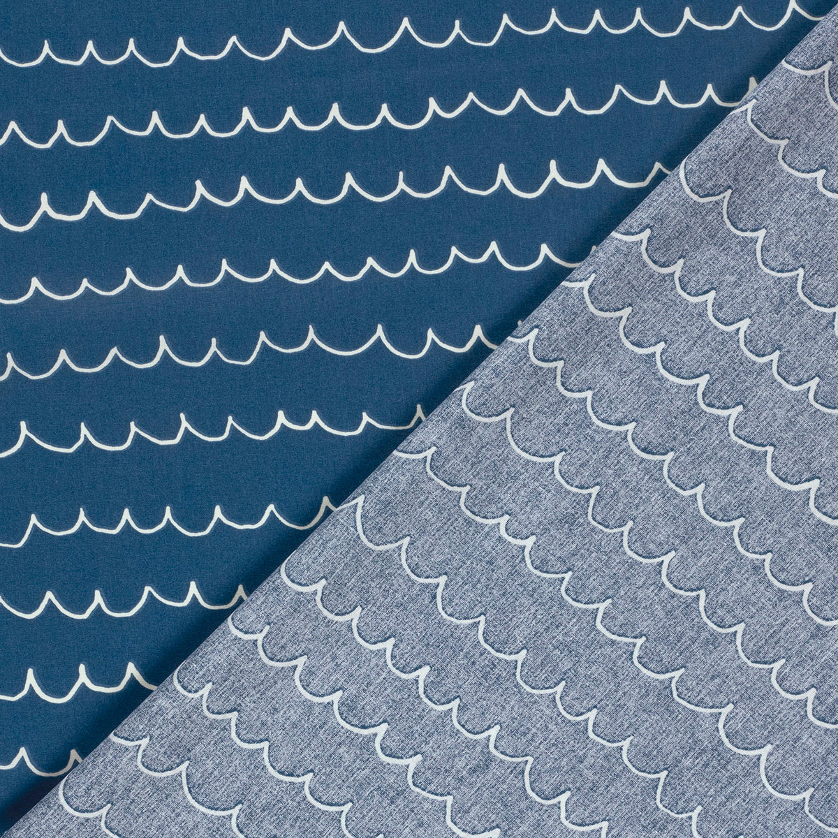 Baumwollpopeline Aqua – Cobalt