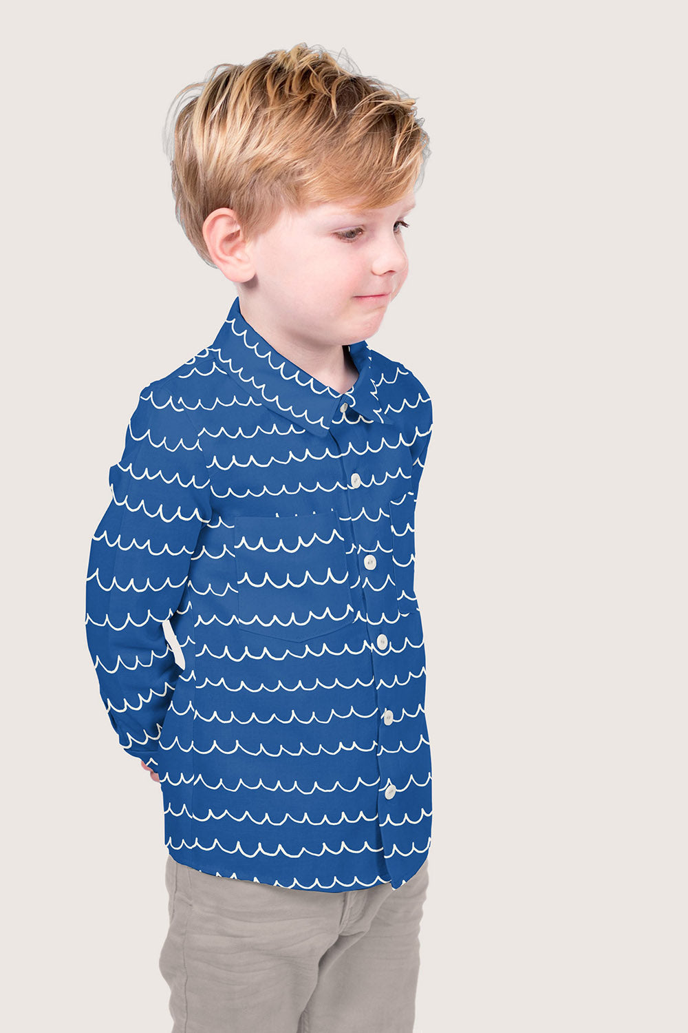 Baumwollpopeline Aqua – Cobalt