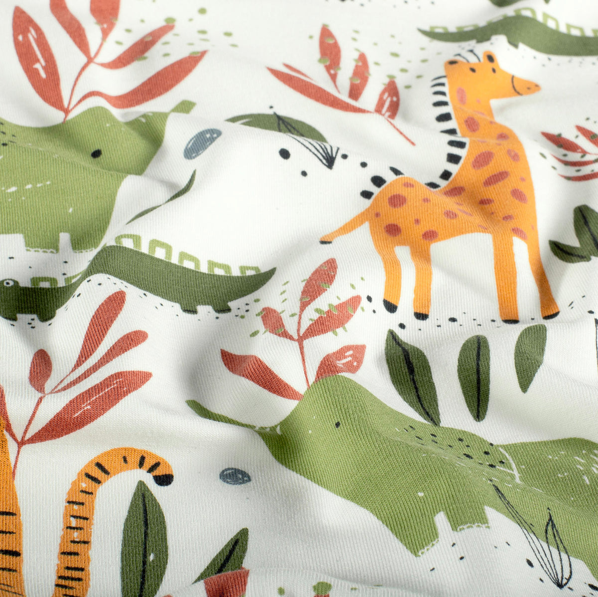 Jersey Elefanten; Krokodile; Tiger – Wollweiß