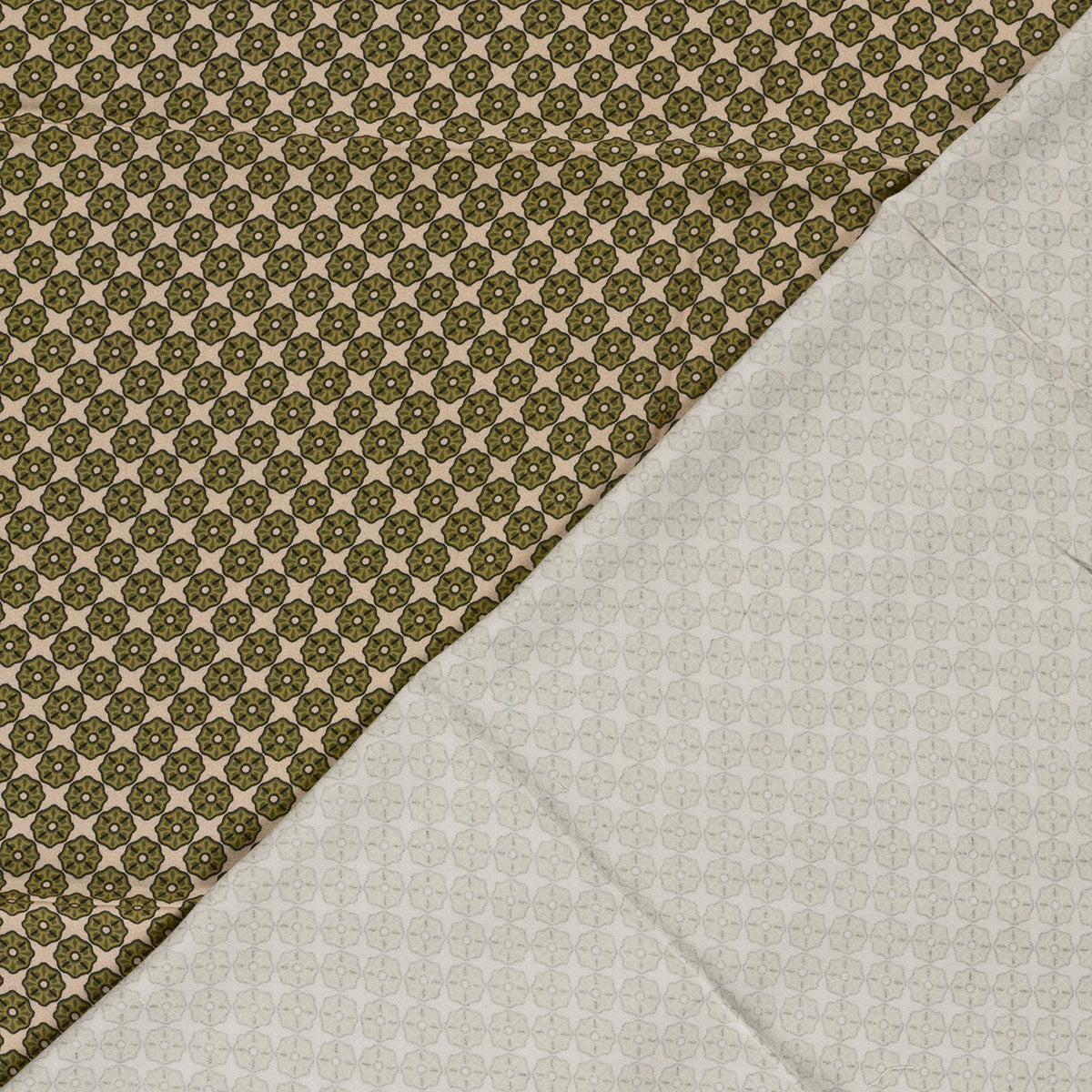 Viskosesatin Abstrakt – Khaki-Grün