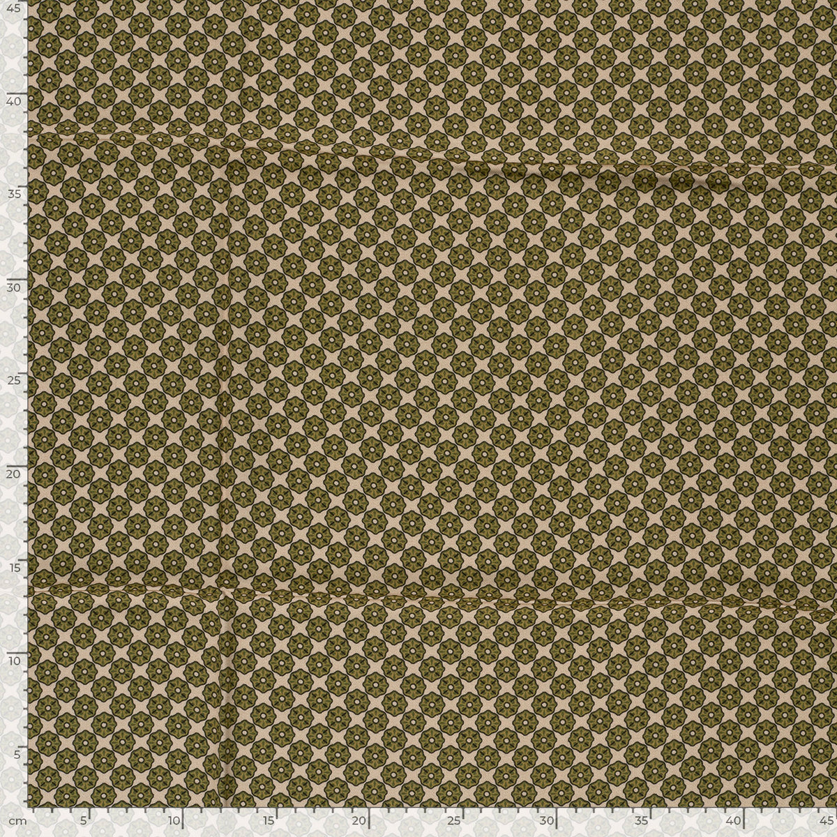 Viskosesatin Abstrakt – Khaki-Grün