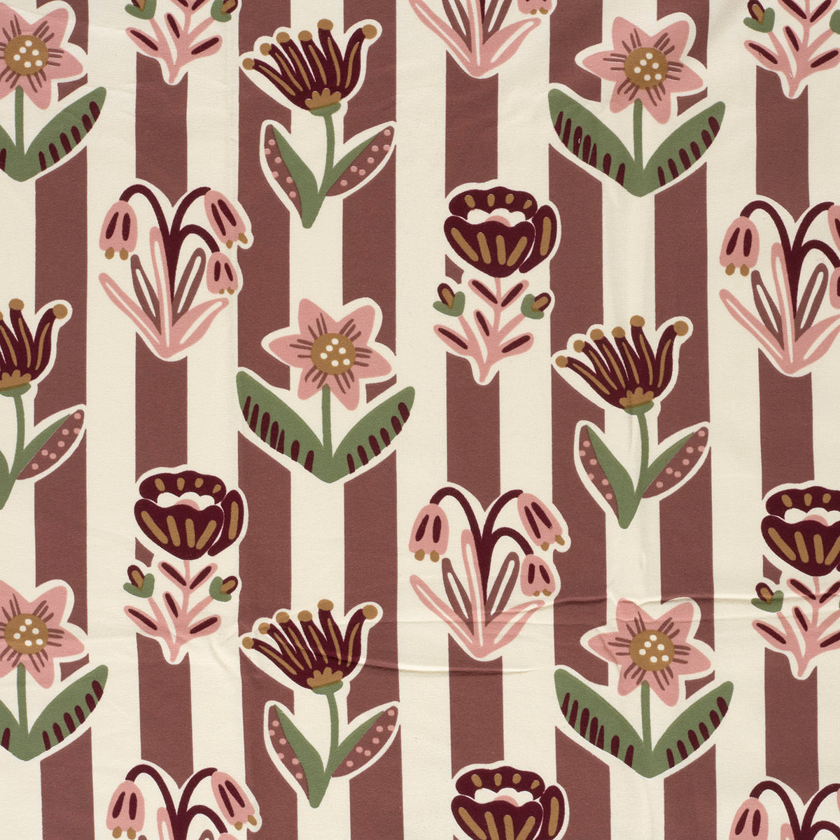 French Terry Blumen – Beige