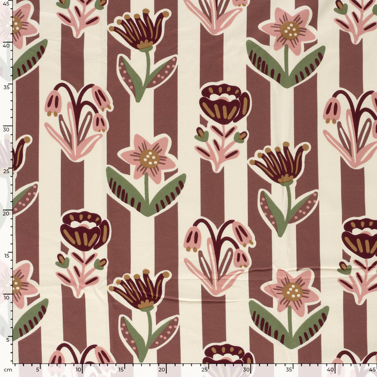French Terry Blumen – Beige