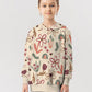 French Terry Blumen – Beige