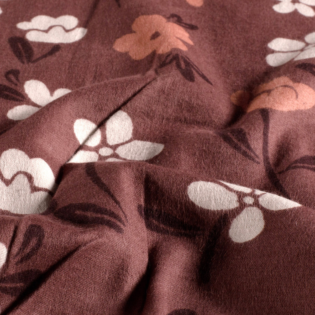 Flanell Blumen – Bordeauxrot