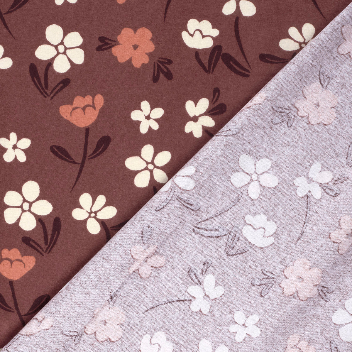 Flanell Blumen – Bordeauxrot