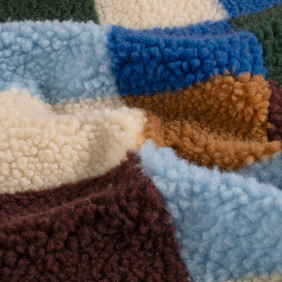 Sherpa Fleece Karo Königsblau