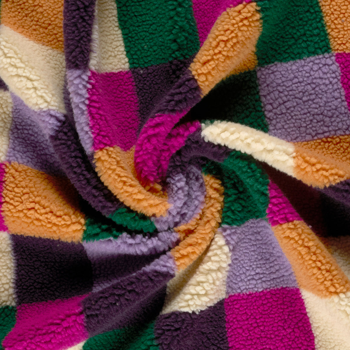 Sherpa-Fleece Karo – Fuchsia