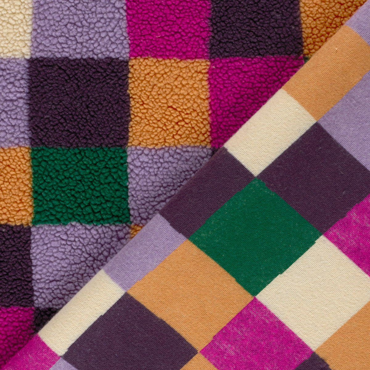 Sherpa-Fleece Karo – Fuchsia