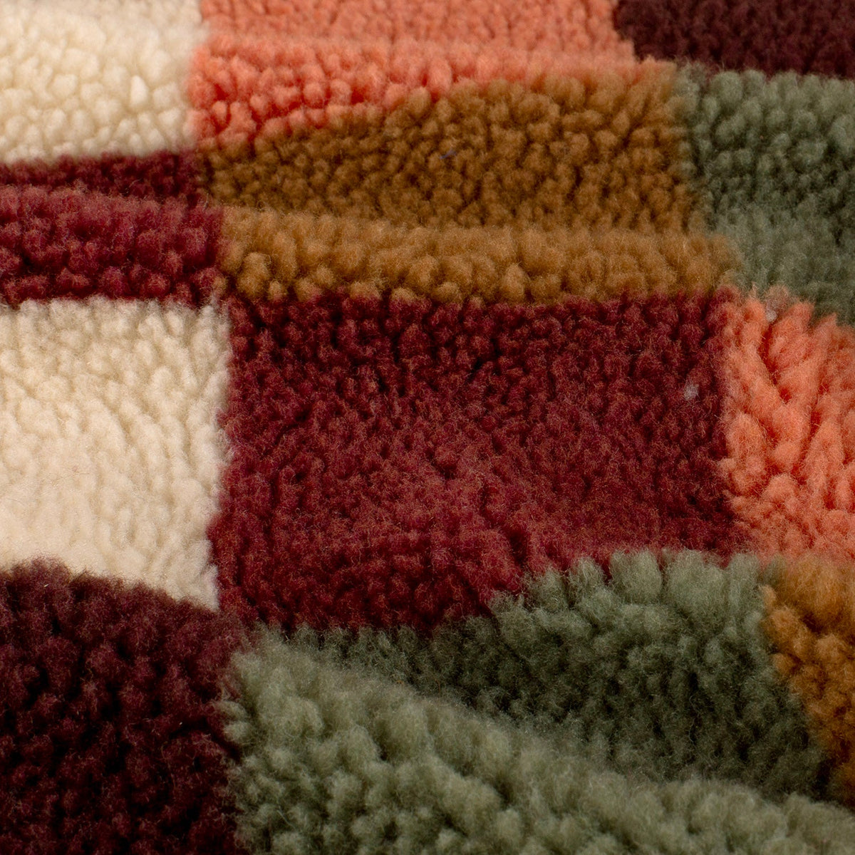 Sherpa Fleece Karo Bordeauxrot