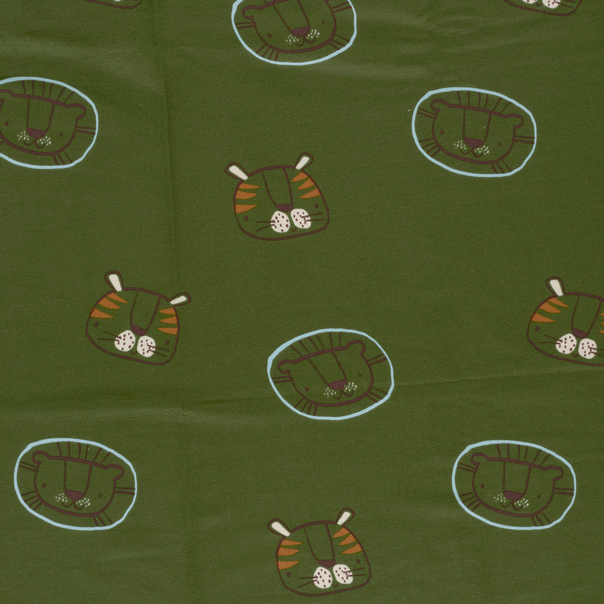 French Terry Löwen – Khaki-Grün