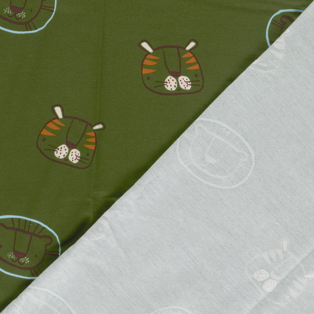 French Terry Löwen – Khaki-Grün