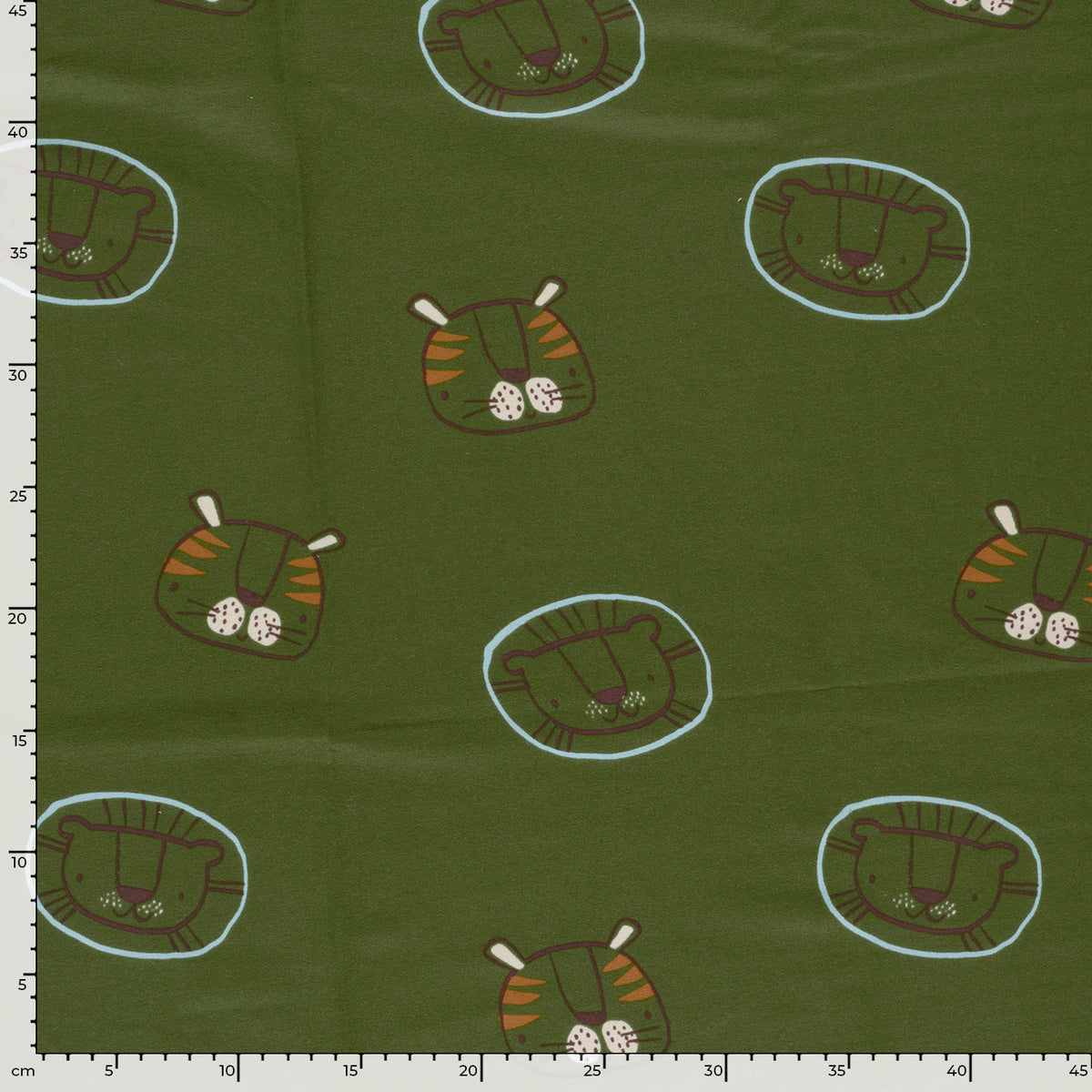 French Terry Löwen – Khaki-Grün