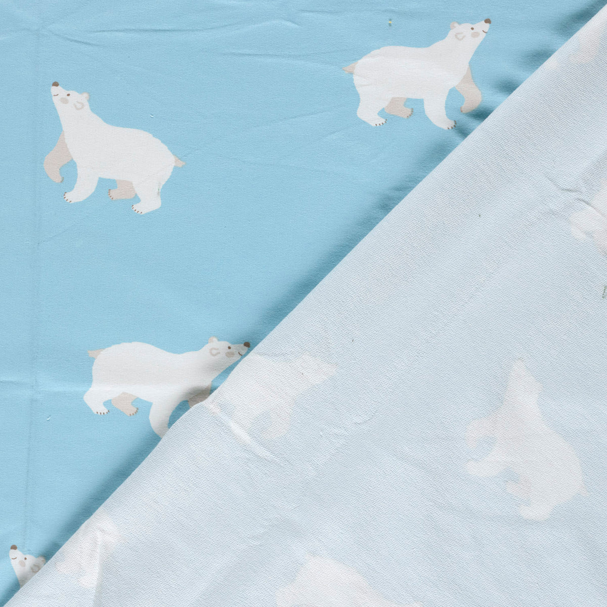 French Terry Eisbären – Babyblau