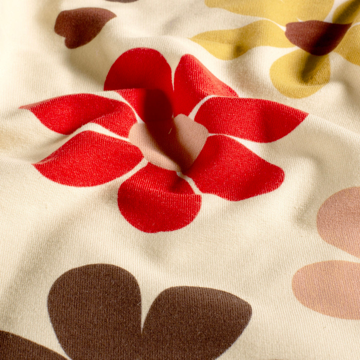 French Terry Blumen – Beige