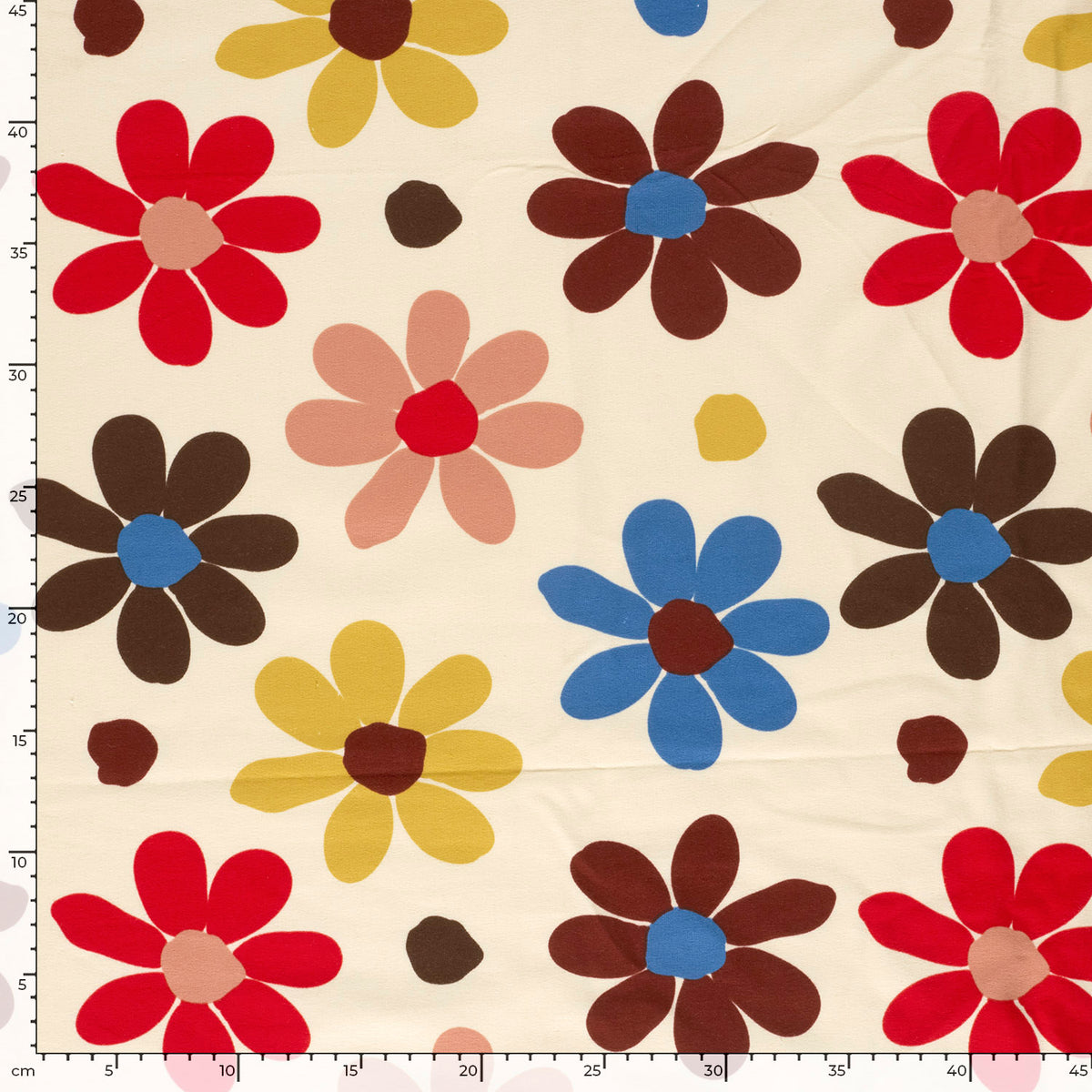 French Terry Blumen – Beige