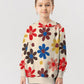 French Terry Blumen – Beige