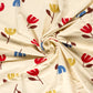 French Terry Blumen – Beige