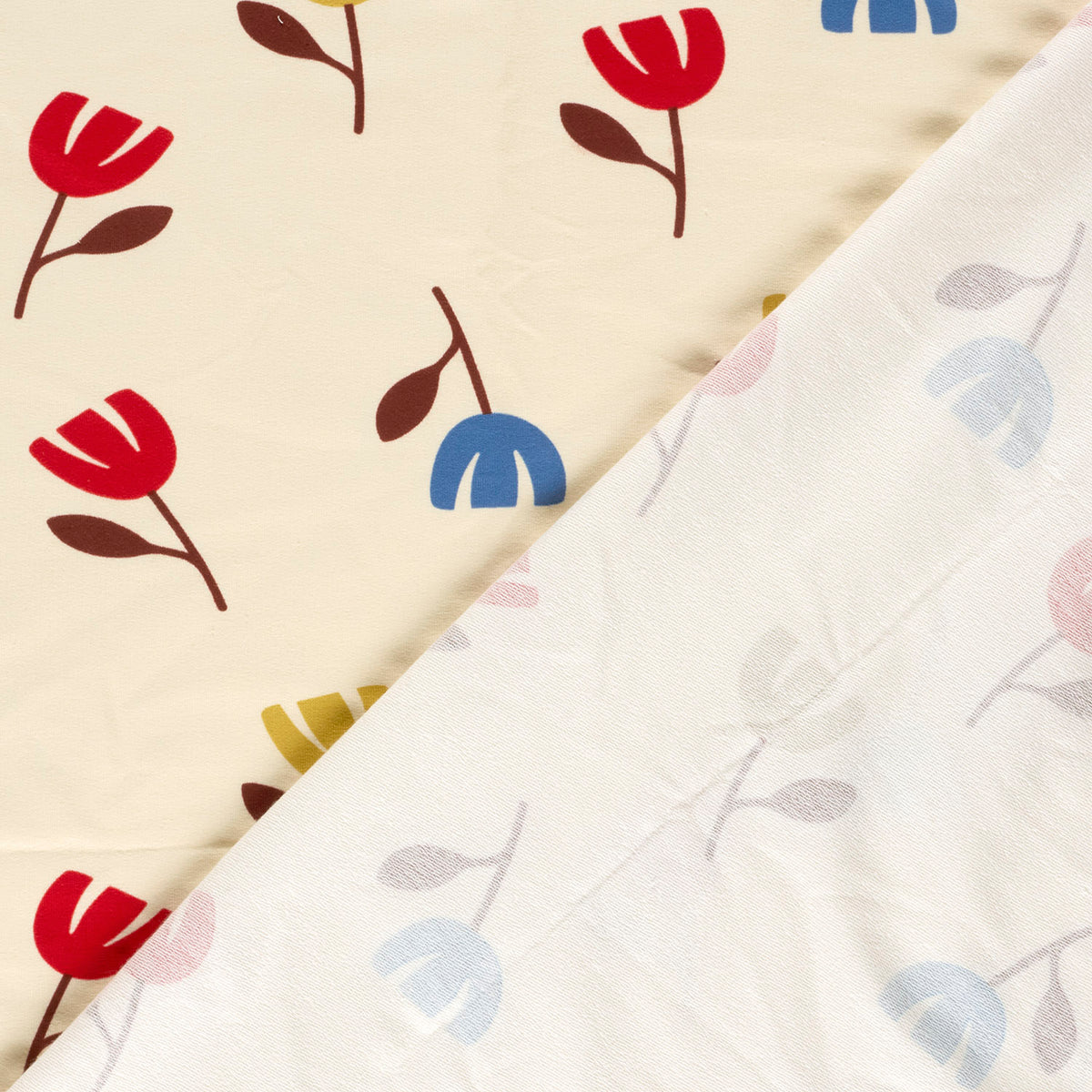 French Terry Blumen – Beige