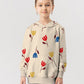 French Terry Blumen – Beige