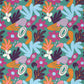 French Terry Blumen – Petrol