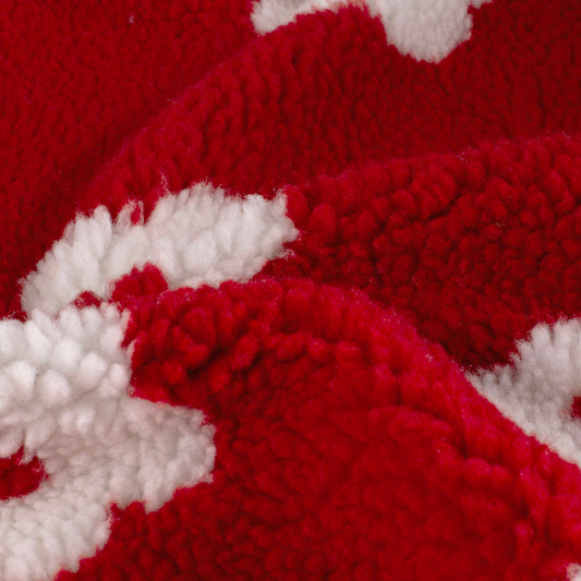 Sherpa-Fleece Blumen – Rot