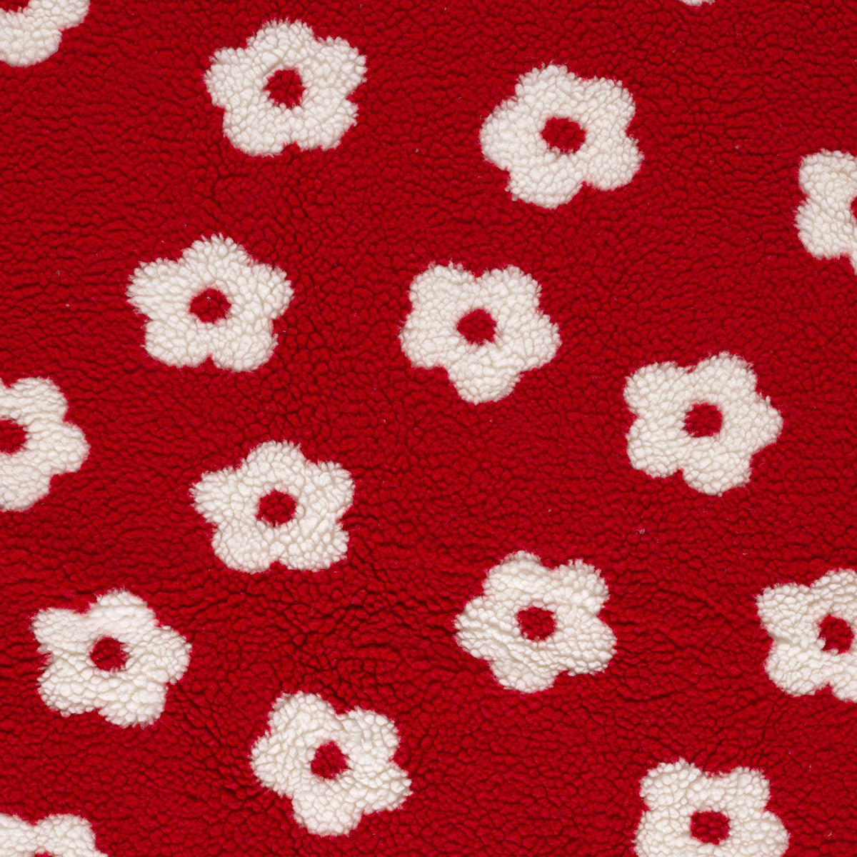 Sherpa-Fleece Blumen – Rot