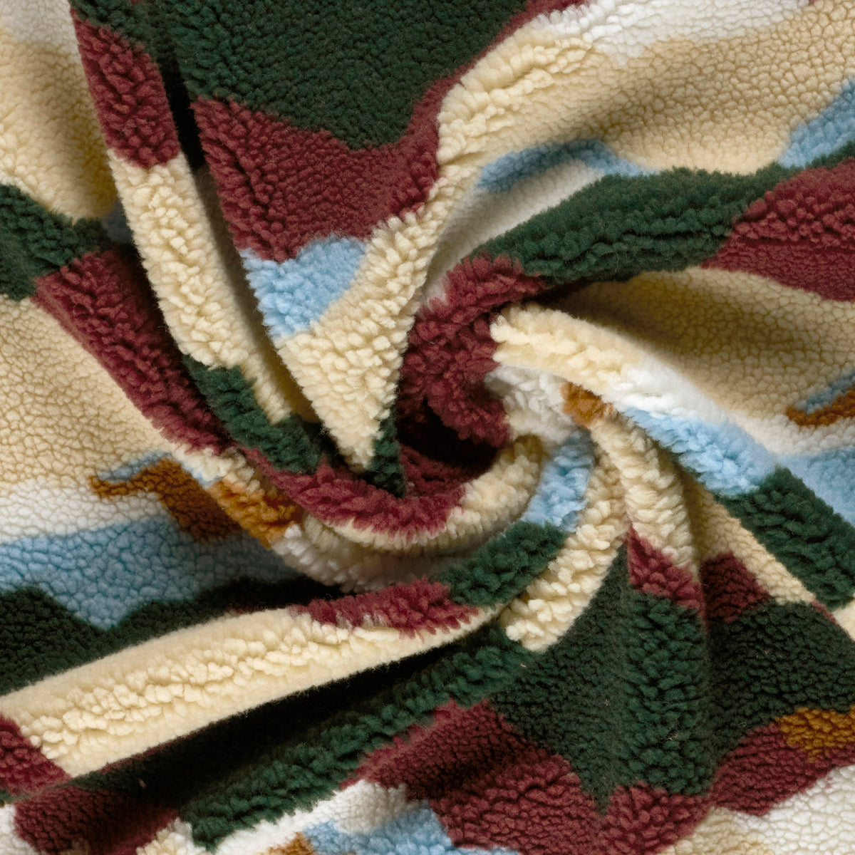 Sherpa-Fleece Abstrakt – Bordeauxrot