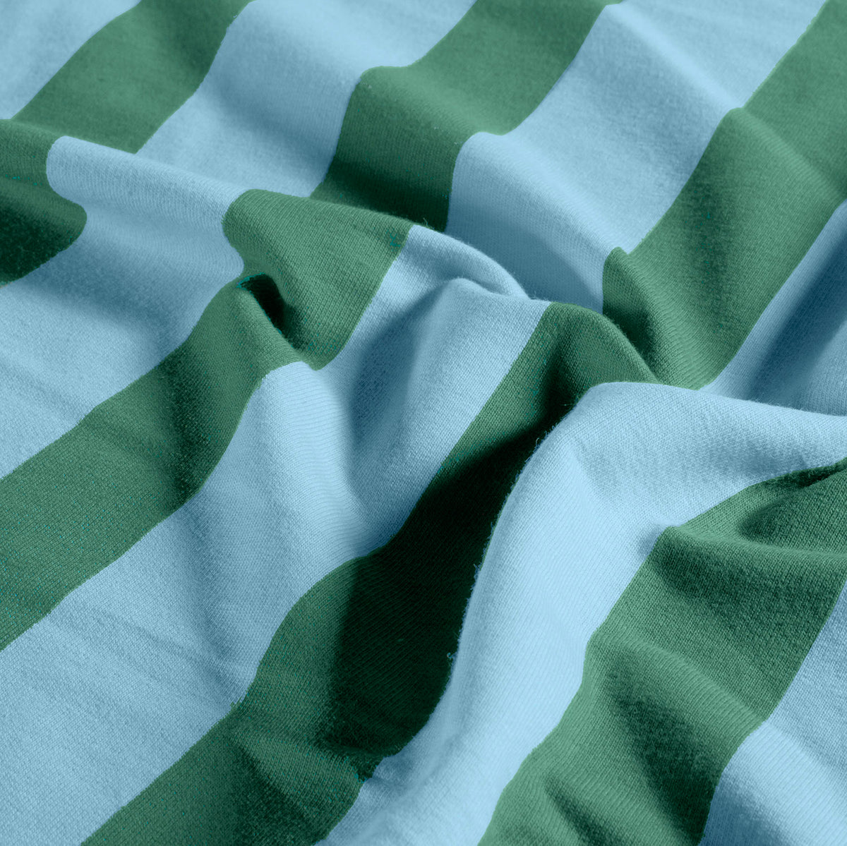 French Terry Streifen – Babyblau