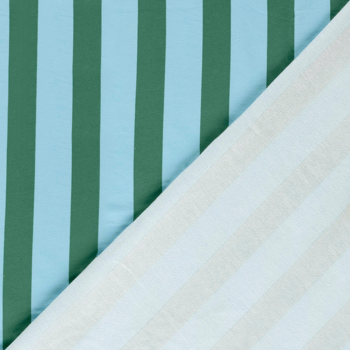 French Terry Streifen – Babyblau