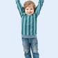 French Terry Streifen – Babyblau