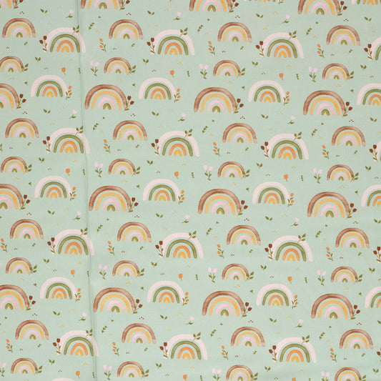 Baumwollpopeline Regenbogen – Mint