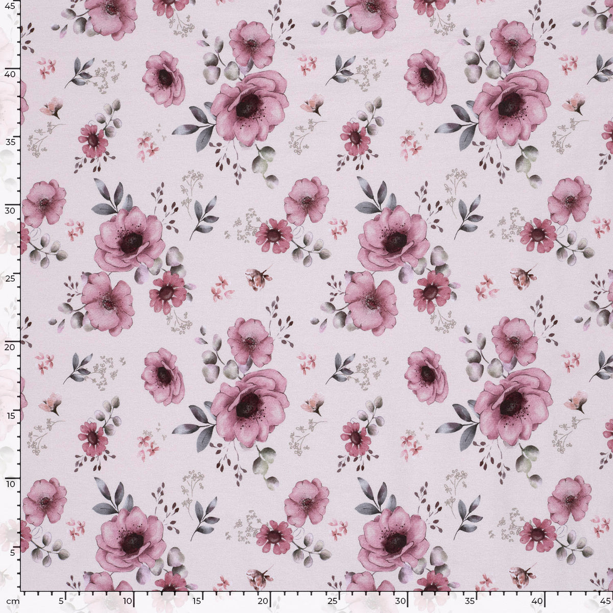 Jersey Blumen – Weiß