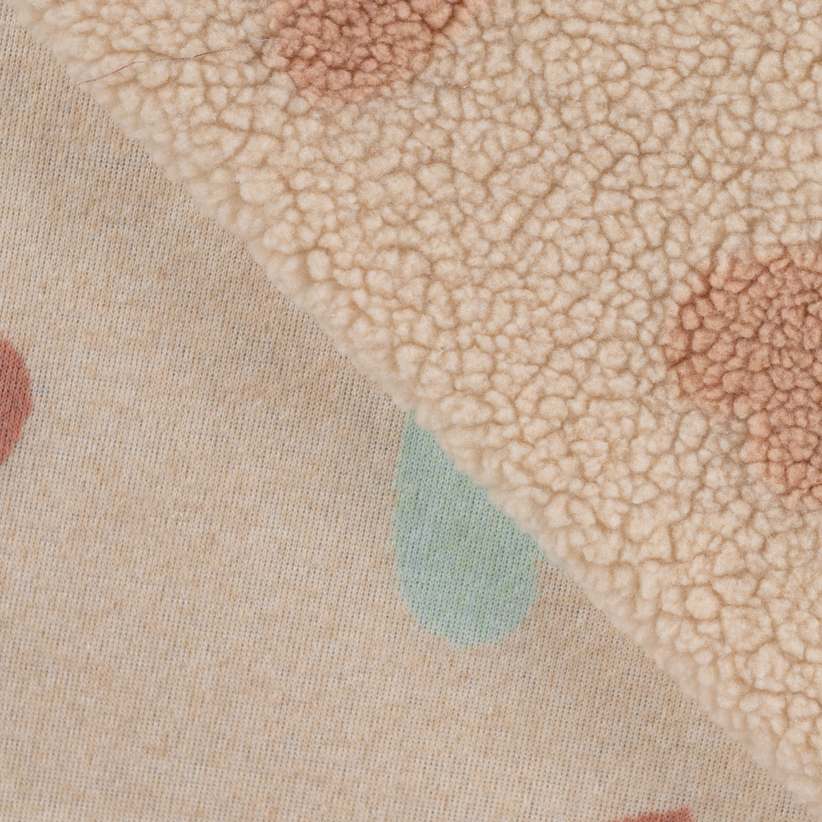 Teddyplüsch Jacquard Herzen – Sand
