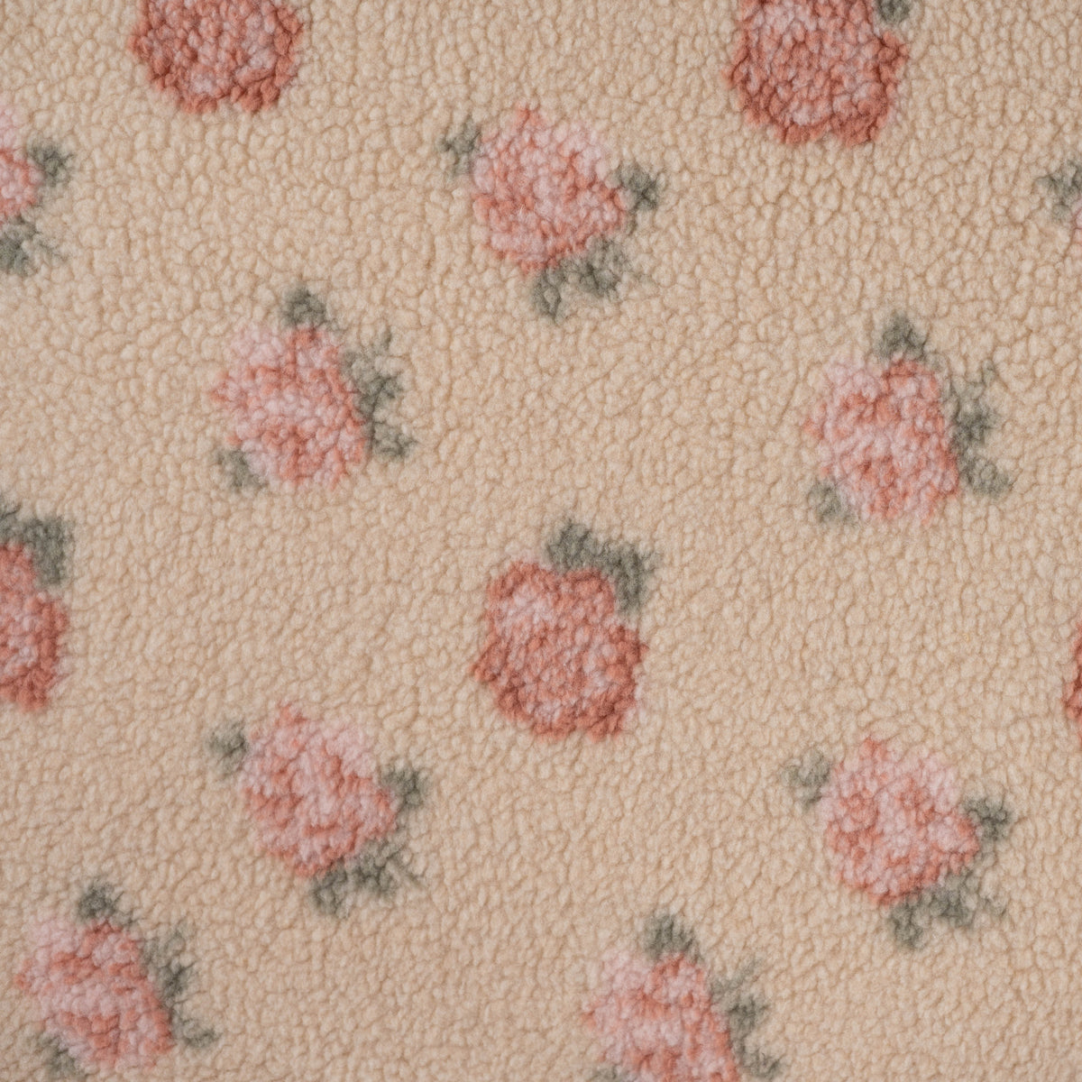 Teddyplüsch Jacquard Rosen – Sand