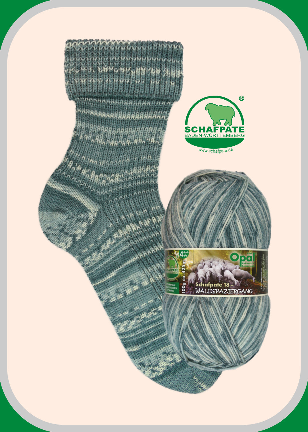 Opal Schafpate 18 – Waldspaziergang 4-fach – Opal – Farbe 11677