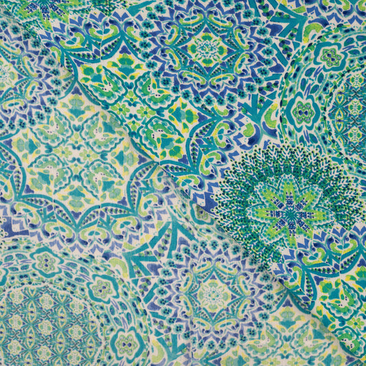 Viskose Crincle Paisley royal