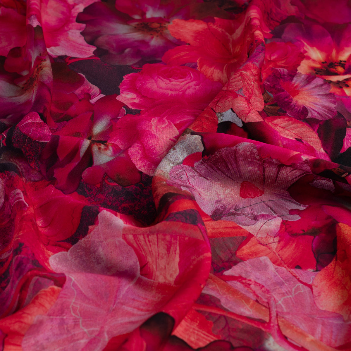 ECOVERO™ Viskose-Twill Blumen – Cyclam
